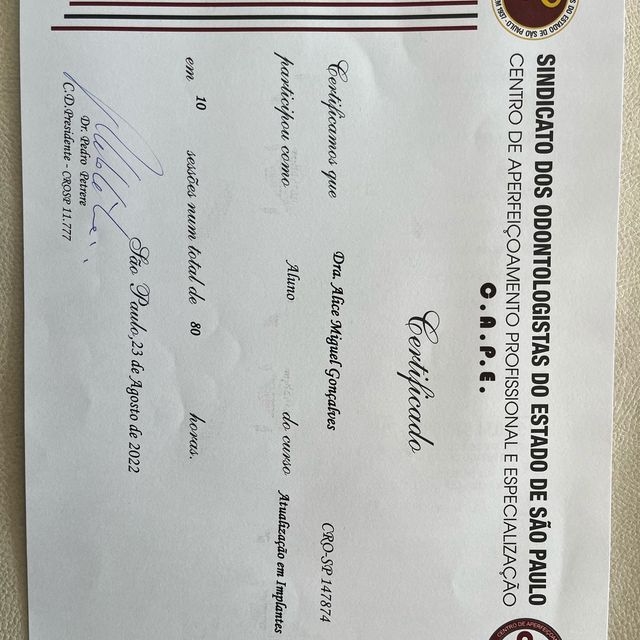 Foto do consultório de Dra. Alice Miguel Gonçalves