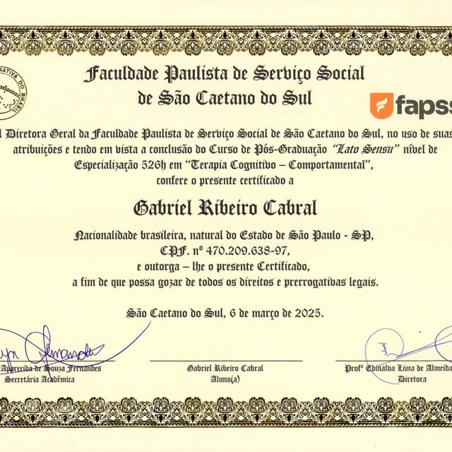 Foto do consultório de Gabriel Cabral