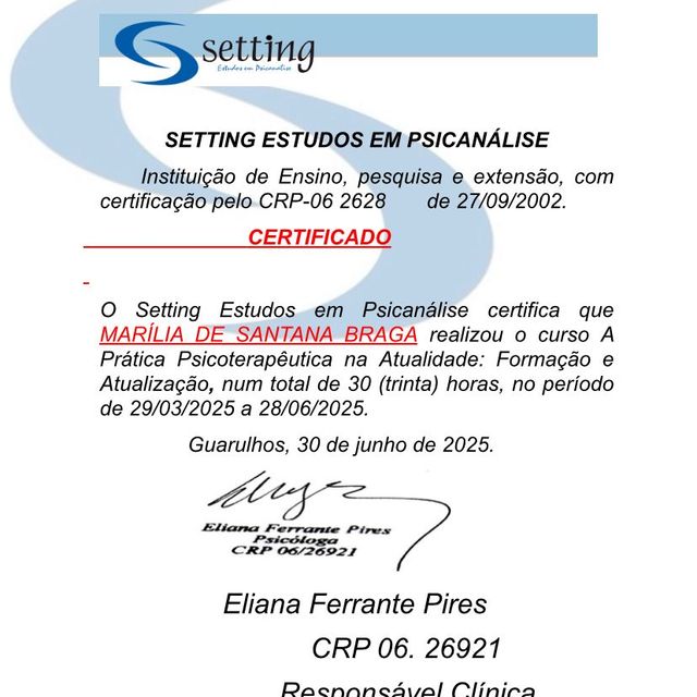 Foto do consultório de Marília Braga